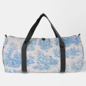  floraal blauw turquoise toile jouy monogram plunjezak (Achterkant)