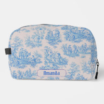  floraal blauw turquoise toile jouy monogram