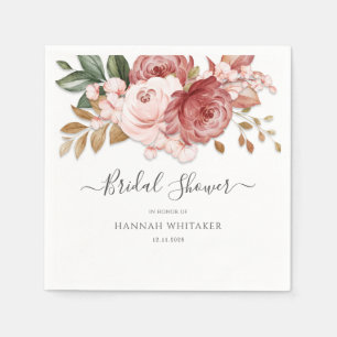 Floraal botanisch aquarel bruiloftsshower papier servet