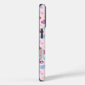 Floraal Cheshire Cat Patroon Roze Monogram Case-Mate iPhone Case (Achterkant / Rechts)