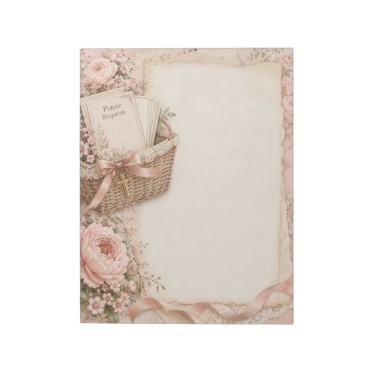Floraal Christelijk Gebedsverzoek Notitieblok (Linkerzijde)