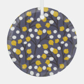  floraal delicaat botanisch patroon. glas ornament (Voorkant)