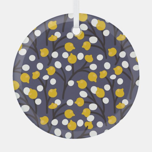  floraal delicaat botanisch patroon. glas ornament (Voorkant)