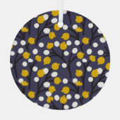  floraal delicaat botanisch patroon. glas ornament (Achterkant)