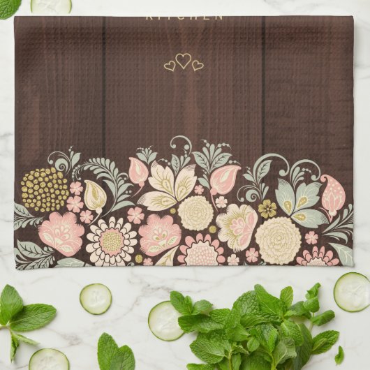  floraal elegant rustisch land theedoek (Gevouwen)