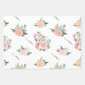 Floraal Flamingo Patroon Inpakpapier Vel (Voorkant 3)