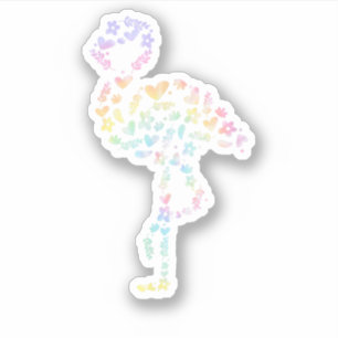 Floraal Flamingo Schattig Dieren Esthetiek Liefheb Sticker