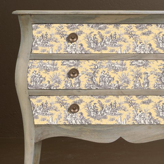 floraal geel grijs Toile de Jouy Tissuepapier