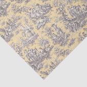 floraal geel grijs Toile de Jouy Tissuepapier (Detail)