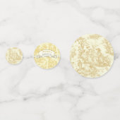 floraal geel Toile de Jouy Shower Confetti (Voorkanten)