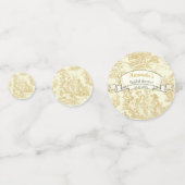 floraal geel Toile de Jouy Shower Confetti (Achterkanten)