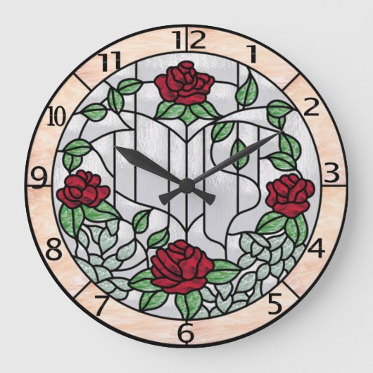 floraal gekleurd glas klok (Voorkant)