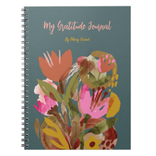 Floraal gepersonaliseerd dankbaarheidsjournaal not notitieboek