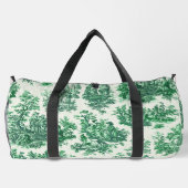 floraal groen toile jouy monogram bedrukt plunjezak (Achterkant)