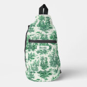  floraal groen toile jouy monogram bedrukt sling bag (Voorkant)