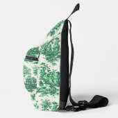  floraal groen toile jouy monogram bedrukt sling bag (Rechts)