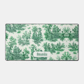 floraal groen toile jouy monogram bureaumat (Voorkant)