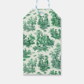  floraal groen toile jouy monogram cadeaulabel (Achterkant)