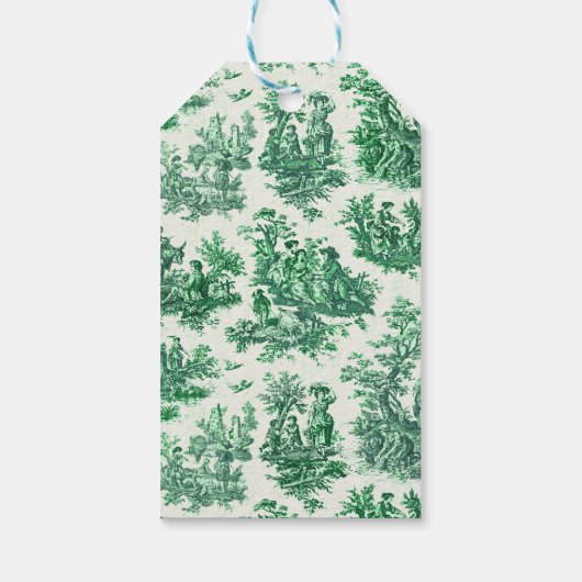  floraal groen toile jouy monogram cadeaulabel (Achterkant)