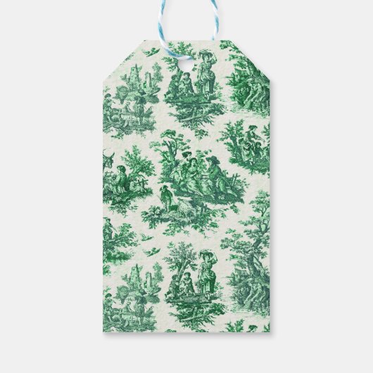  floraal groen toile jouy monogram cadeaulabel (Achterkant)