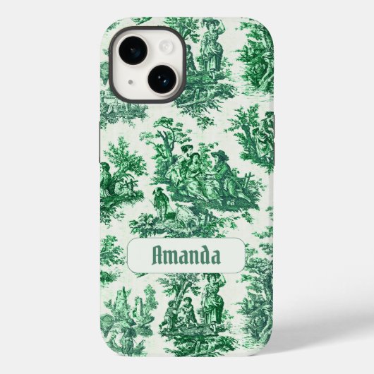  floraal groen toile jouy monogram Case-Mate iPhone case (Achterkant)