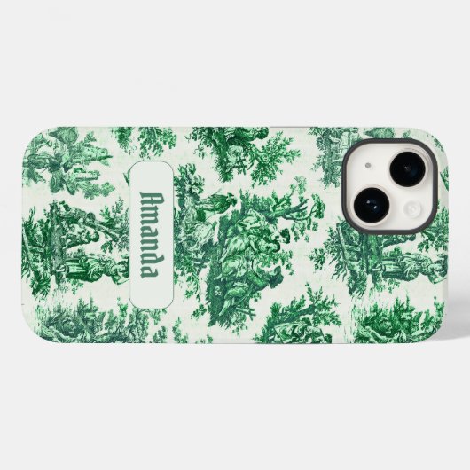  floraal groen toile jouy monogram Case-Mate iPhone case (Achterkant (horizontaal))