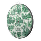 floraal groen toile jouy monogram dartbord (Voorkant Rechts)