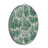 floraal groen toile jouy monogram dartbord (Voorkant Links)
