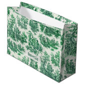 floraal groen toile jouy monogram groot cadeauzakje (Voorkant Gekanteld)