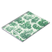  floraal groen toile jouy monogram notitieboek (Linkerzijde)