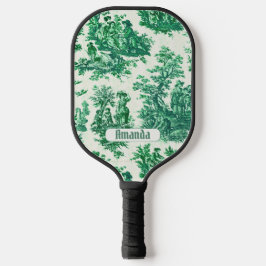  floraal groen toile jouy monogram pickleball paddle