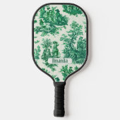 floraal groen toile jouy monogram pickleball paddle (Achterkant)