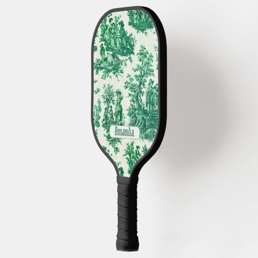 floraal groen toile jouy monogram pickleball paddle (Links)