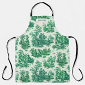  floraal groen toile jouy monogram schort (Voorkant)