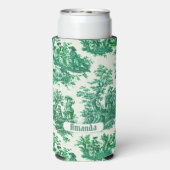 floraal groen toile jouy monogram seltzer blikjeskoeler (Seltzer Achterkant)