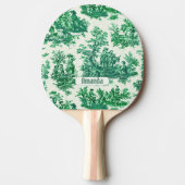  floraal groen toile jouy monogram tafeltennisbatje (Voorkant)
