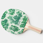  floraal groen toile jouy monogram tafeltennisbatje (Zijkant)