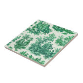  floraal groen toile jouy monogram tegeltje (Zijkant)