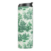  floraal groen toile jouy monogram thermosbeker (Gedraaid links)