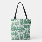  floraal groen toile jouy monogram tote bag (Achterkant)