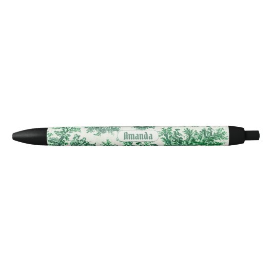 floraal groen toile jouy monogram zwarte inkt pen (Voorkant)