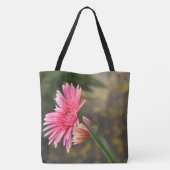 floraal; Grote roze Gerbera Daisy Tote Bag (Achterkant)