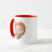 Floraal Hart Liefdesmok Mok (Voorkant links)