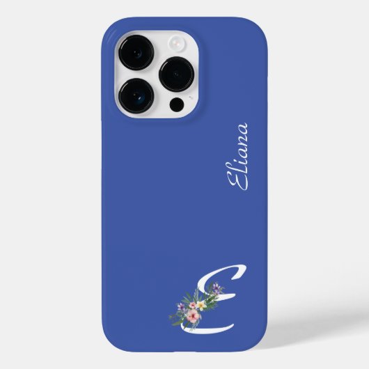 Floraal Initialen E Pensioen Case-Mate iPhone Case (Achterkant)