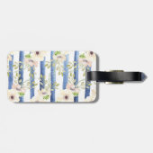 Floraal Initialen Waterverf Persoonlijke Strepen Bagagelabel (Achterkant horizontaal)