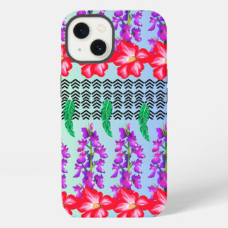 Floraal iPhone 13 Hoesje met Monogram, Blauwe acht