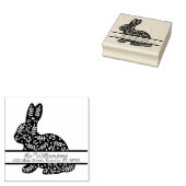 Floraal Konijn Monogram Retouradres Rubberstempel (Gestempeld)