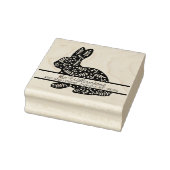 Floraal Konijn Monogram Terugadres Rubberstempel (Stempel)