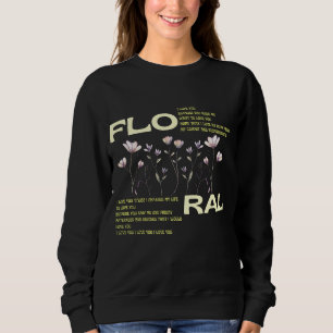Floraal Liefdesgedicht Esthetische Typografie T-Sh Trui