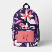 Floraal Monogram Bedrukte Rugzak (Voorkant)